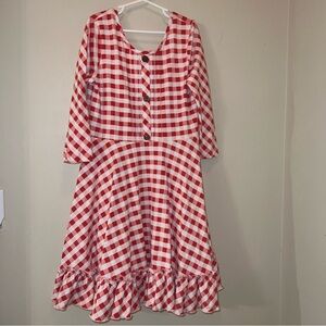 Shrimp n Grits Kids Red and White Gingham Dress
